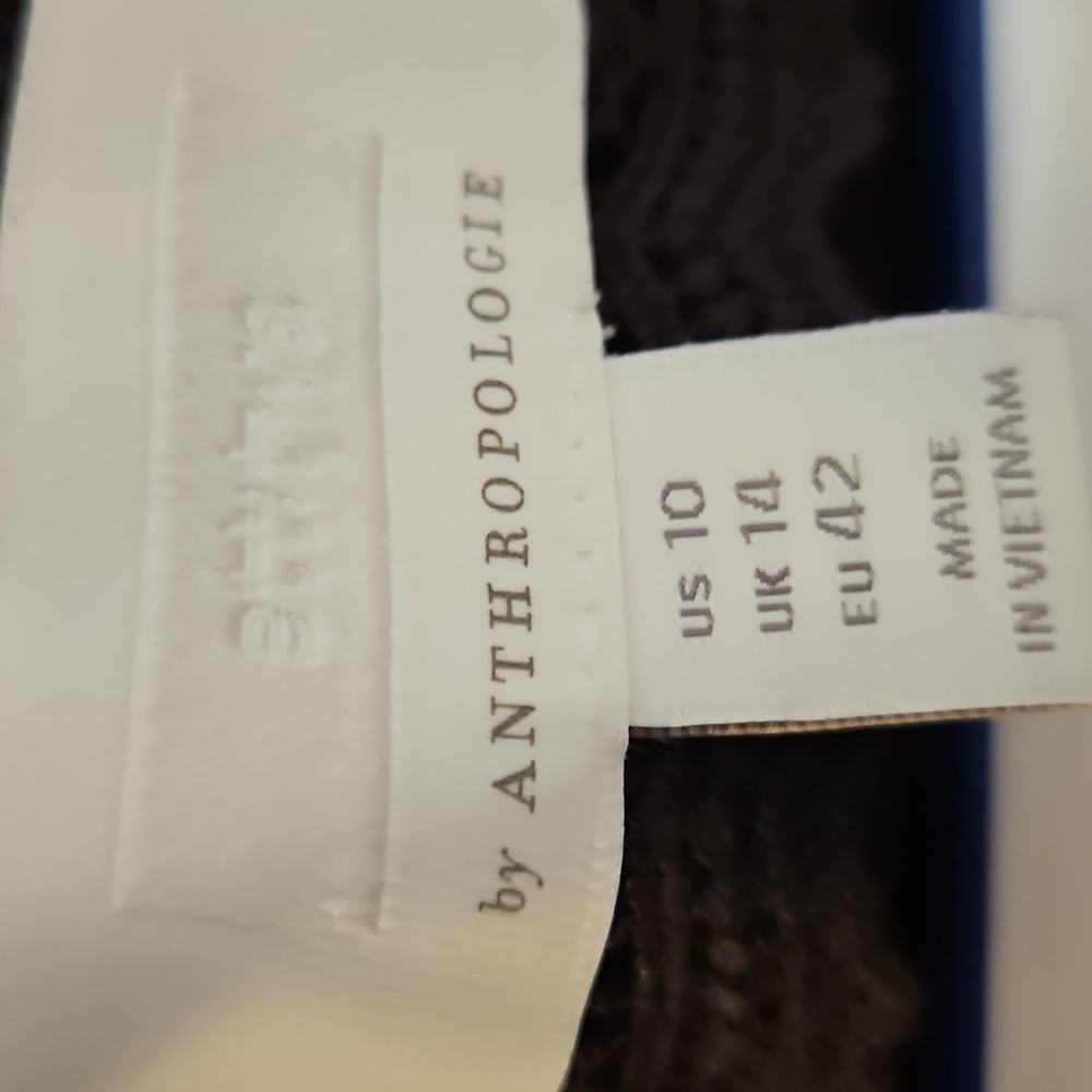 Ett Twa By Anthropogie Soiree Floral Embroidered Fit & Flare Dress Sz. 10 - Picture 4 of 9